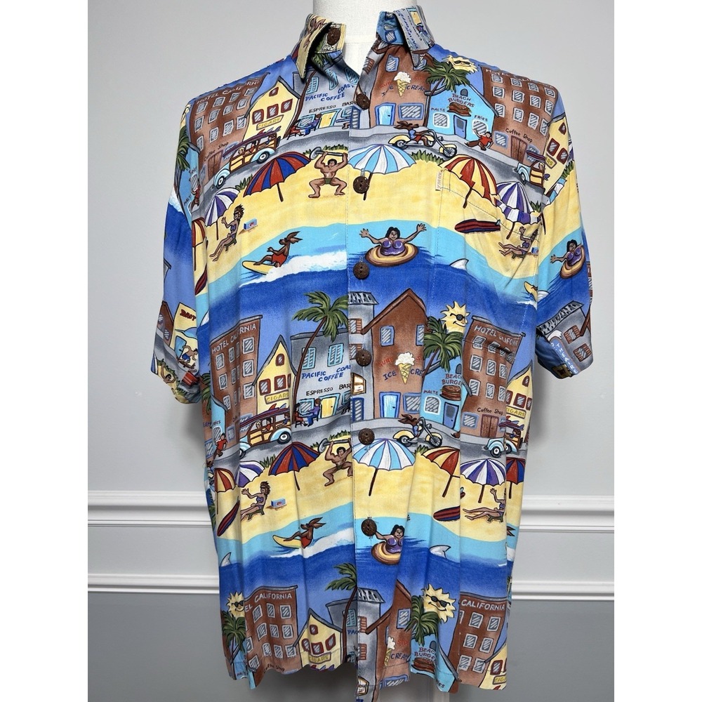 KAHALA‎ (M) Hawaiian Mens Shirt-Vacation-VTG-Beach-California Surf-Aloha-Ocean